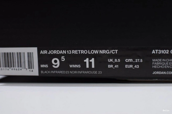 Bmlin Shoes 13 Air Infrared Low x AT3102-006 Black Clot Jordan 0703